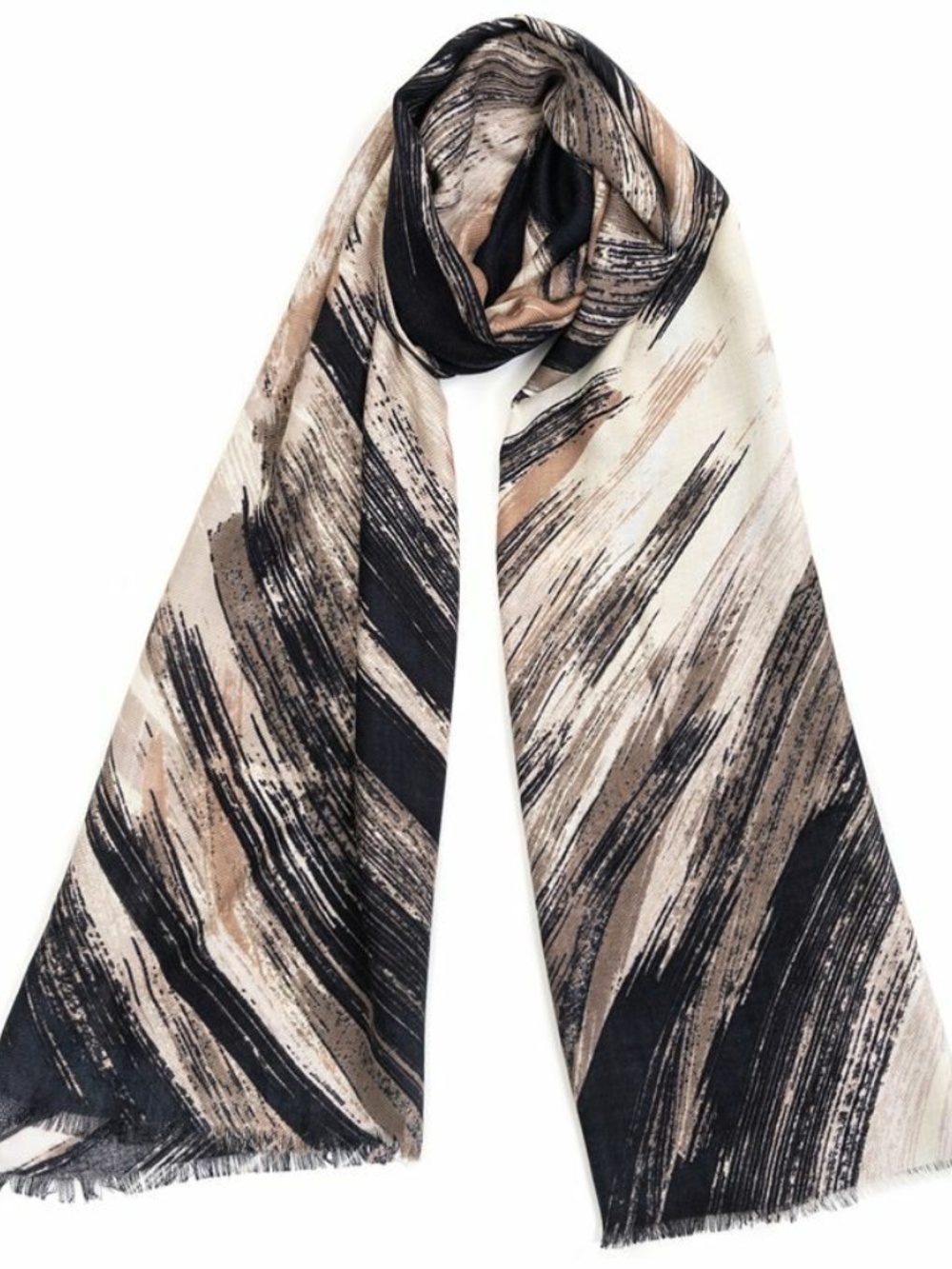 (NWT) INC International Concepts Brush Strokes Pashmina Scarf Black ONE SIZE